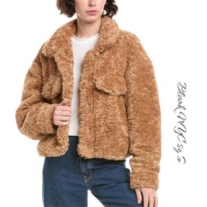 NWT Blank NYC Jacket Sherpa Cozy Tan Brown Sz S